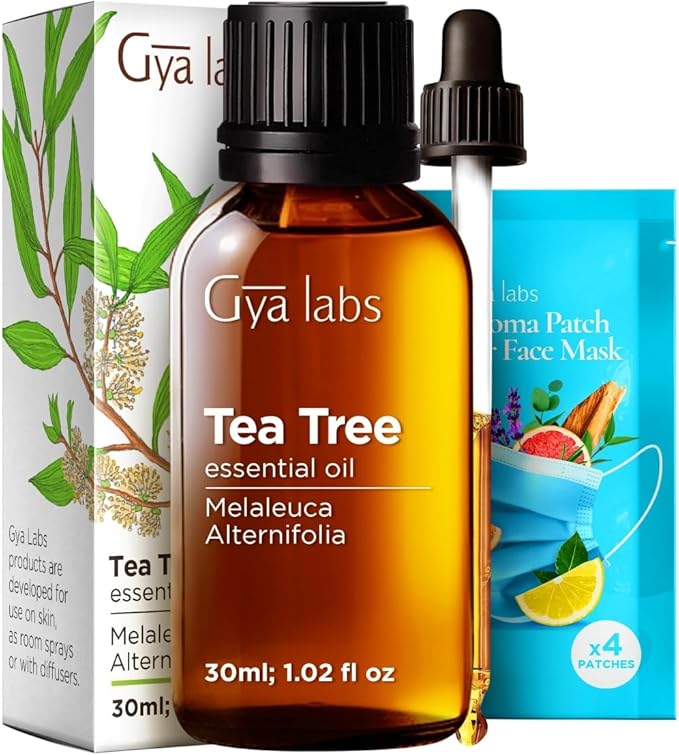 100% Pure Tea Tree Essential Oil - 1.02 Fl Oz - Tea Tree Oil for Hair, Skin, Diffuser, Aromatherapy & DIY Candle Making Scent