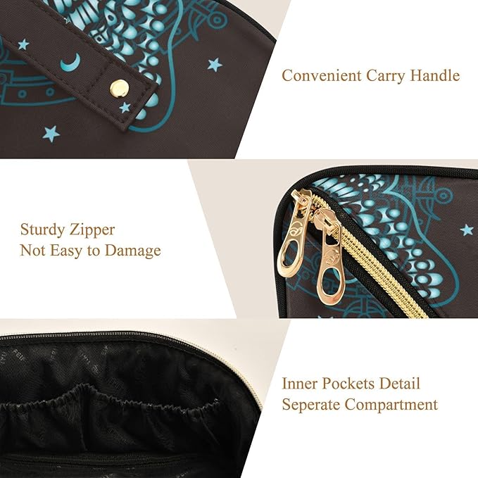 MNSRUU Makeup Organizer Bag, Gothic Skull Butterfly Travel Makeup Bags Makeup Vanity Case Large Capacity Rhombus Cosmetic Toiletry Bag for Girl Women Ladies