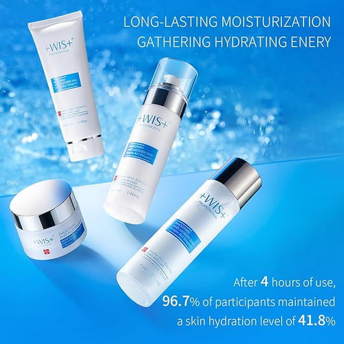+WIS+ Moisturizing 4-Piece Skin Care Set - with Facial Cleanser, Toner, Lotion, Cream for for Cleansing, Hydration, Repair and Anti Aging,stocking stuffers