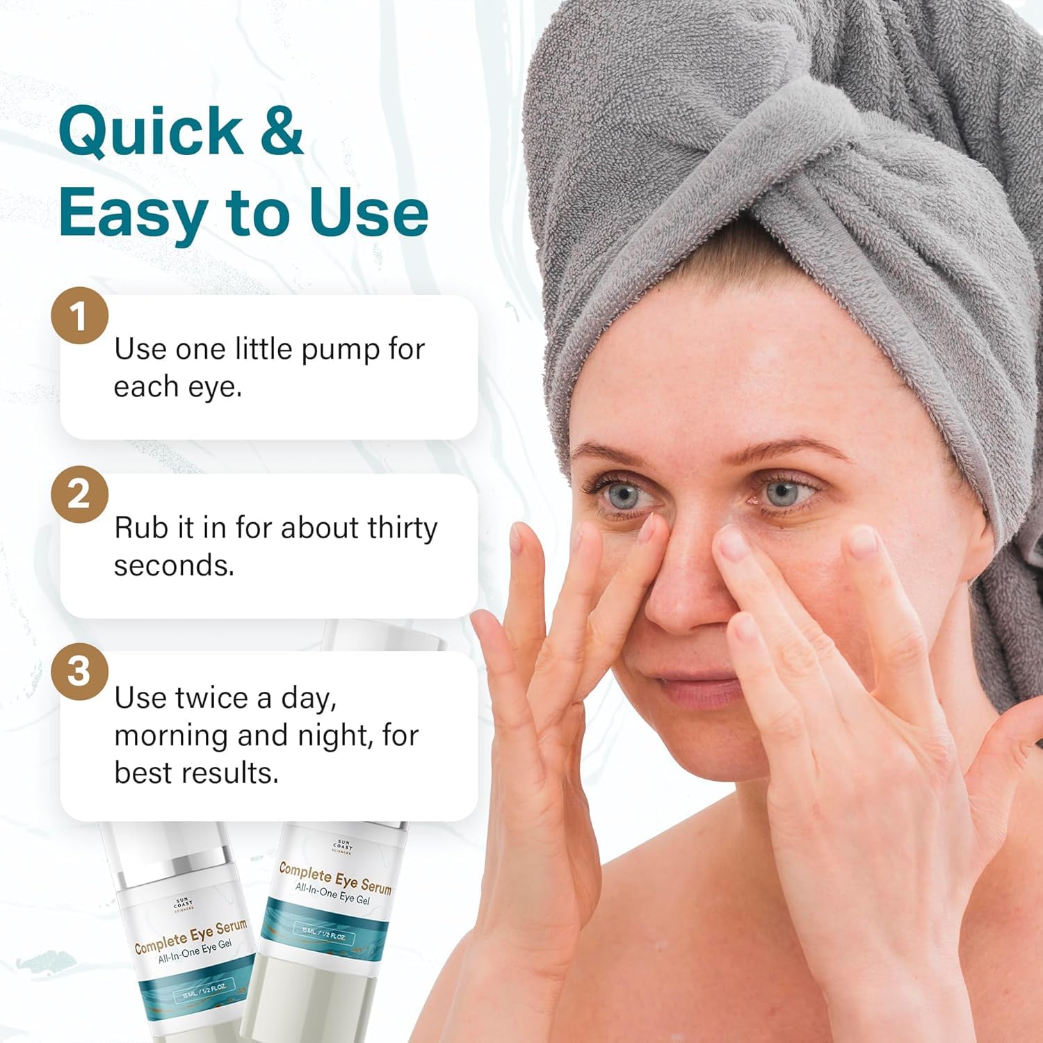 Sun Coast Sciences - Complete Eye Serum by Dr. Mark Rosenberg for Wrinkle Reduction, Age Spots Fading, and Under-Eye Bags Treatment,1/2 Fl Oz - Pack of 6