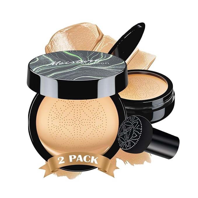 Cushion Foundation Concealer for Older Women CC Cream 2 PCS Buff Beige