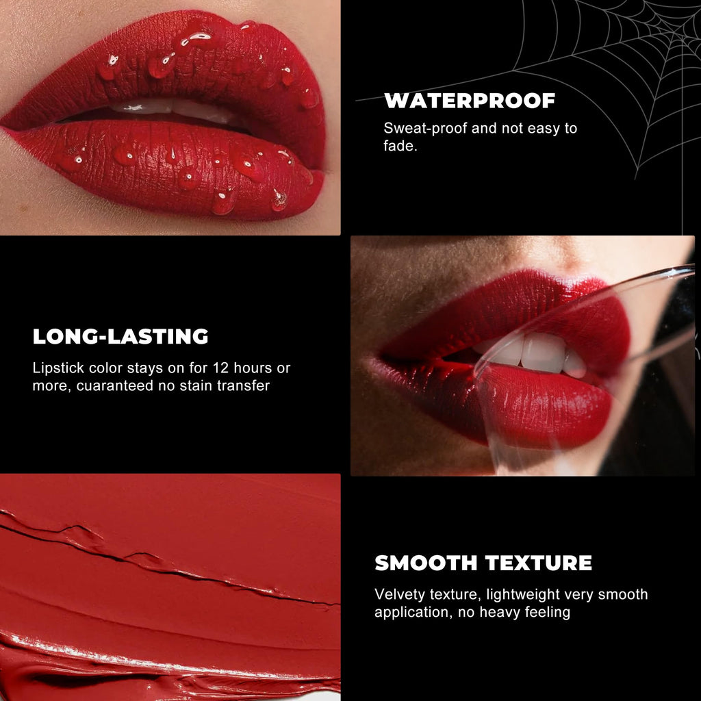 Depuplum Black Lipstick Shimmer Halloween Face Body Paint for Women