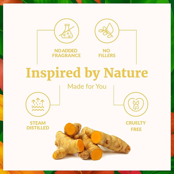 SVA Turmeric Essential Oil 4 Fl Oz – for Diffuser, Skin & Hair Care – Ideal for Massage & DIY Blends - with Dropper