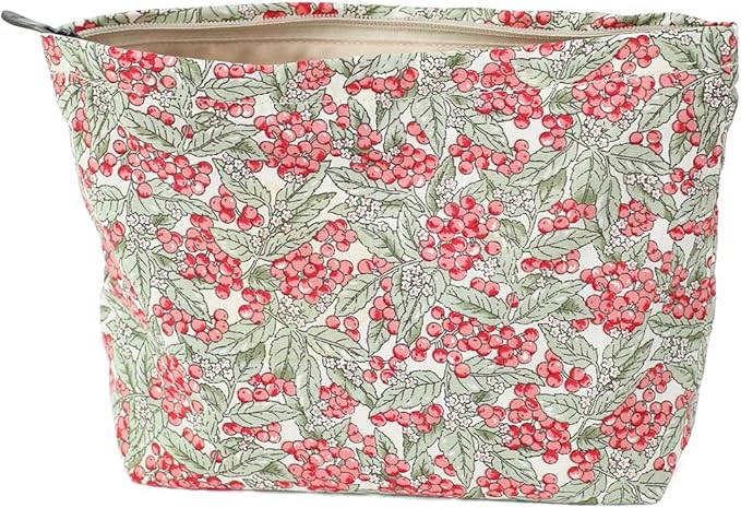 BBORGDC Cotton Printed Makeup Bag - Large Capacity Travel Cosmetic Pouch & Toiletry Organizer with Zipper, Perfect for Daily Use, Makeup Storage, or Gift Ideas