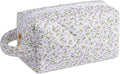 HHQQWZ Makeup Bag Travel Cosmetic Bag for Women, Zipper Make Up Pouch, Floral Flowers Toiletry Organizer Makeup with Handle, Cosmetic Travel Cloth Bag (Purple Floral)