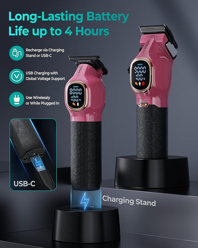 VGRPRO Professional Hair Clippers for Men, Cordless Clipper and Trimmer Set