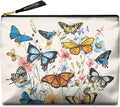 GEGEPINK Cute Makeup Bag for Purse Waterproof Cosmetic Bags for Women Funny Smooth Zipper Travel Toiletry Pouch 10X8 Inches-Butterfly Wildflower Makeup pouch