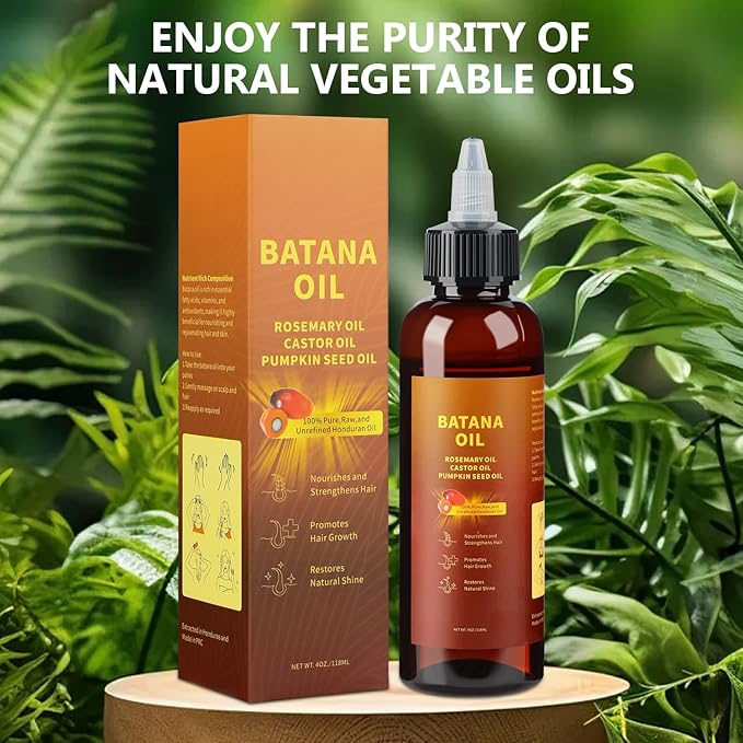 Natural Batana Hair Revival Formul, 4-in-1 Liquid Batana Oil, Batana Oil for Hair, Rosemary Oil for Hair, for Men and Women, Prevents Dry Hair & Hair Loss for All Hair Types (2PCS)