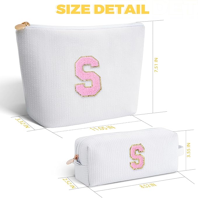 Btffitting Gifts for Teen Girls Women - Birthday Gifts for 10 11 12 13 14 15 16 17 18 Years Old Girl,Makeup Bag Cosmetic Bag,Teacher Gift Trendy Stuff Toiletry Bag - White,S