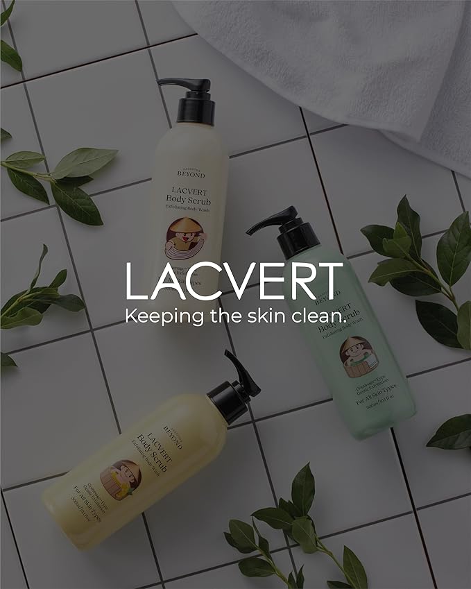 BEYOND Lacvert Body Scrub Peeling Gel (Green Tea, 10.1fl oz) - Body Wash & Shower Gel for Gentle Exfoliation & Home Spa. Korean Daily Skin Care. Gommage-Type for Smooth,