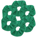 Motique Accessories Large Scrunchies for Women, Pack of 6, Green