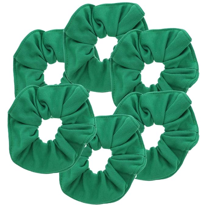 Motique Accessories Large Scrunchies for Women, Pack of 6, Green