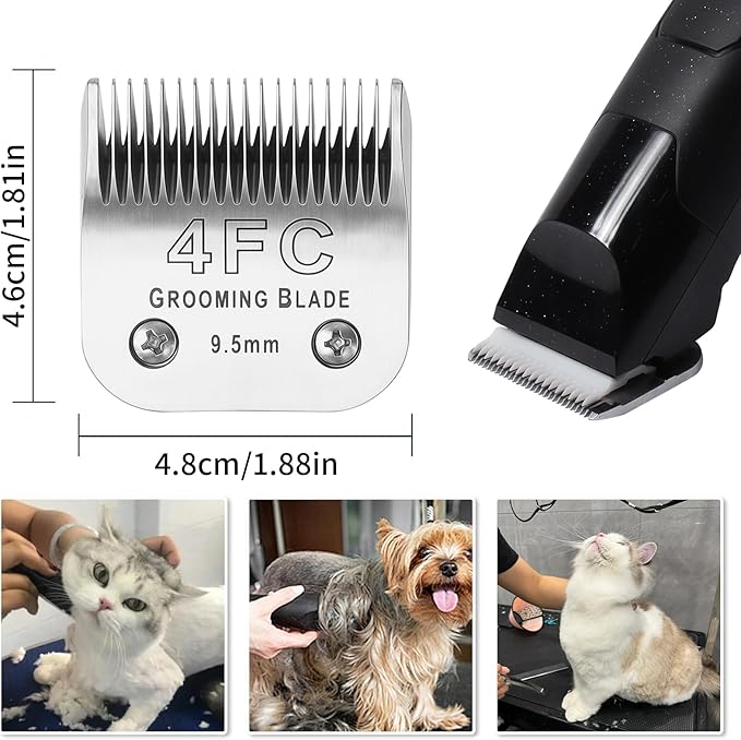 MEMIRY 3 Pcs Size 7FC Detachable Dog Grooming Blades, Compatible with Andis, Oster A5, Wahl KM10 Series Clippers, Cut Length 3.2mm, Silver (7FC 3.2mm, 3Packs)
