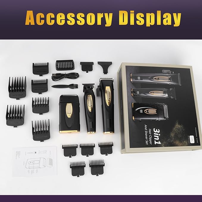 GSKY Mens Hair Clipper, Hair Cutting Kit, Beard Trimmer for Men