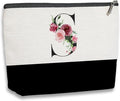 kdxpbpz Initial Makeup Bag, Personalized Gifts for Women, Personalized Makeup Bag, Bridesmaid Gifts, Cosmetic bags for Women (Letter S)