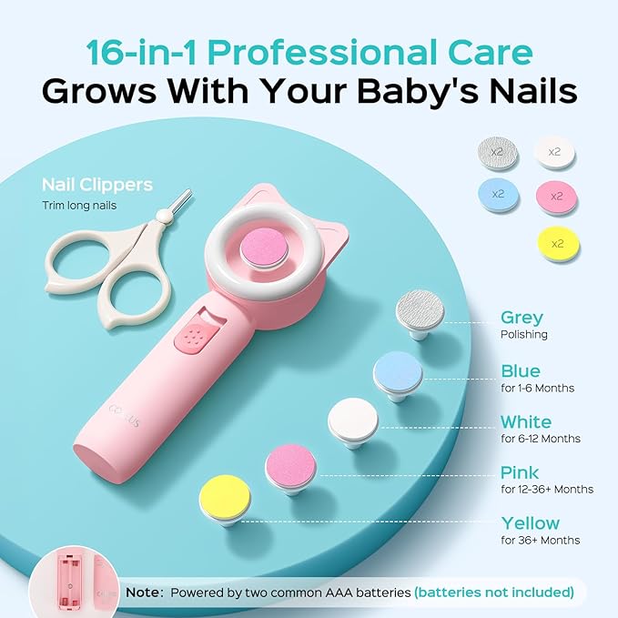 COSLUS C50 Baby Electric Nail File Trimmer, Gentle & Safe