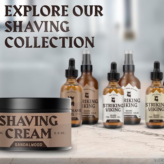 Striking Viking Men's Shaving Cream - 5.3 Oz, Sandalwood Scent