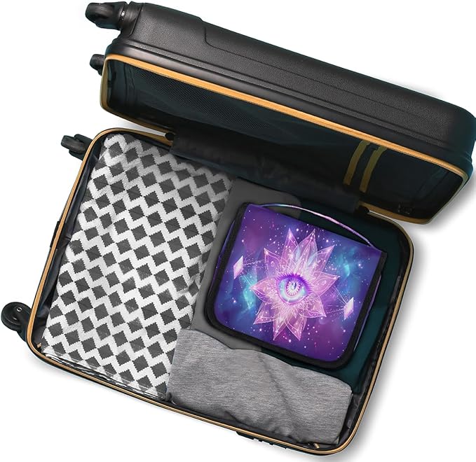 YoYoYuchong Travel Toiletry Bag for Women & Men Galaxy Evil Eye Hanging Cosmetic Organizer Portable Waterproof Makeup Case Make Up Bag with Compartments Travel Essentials for Bathroom Shower
