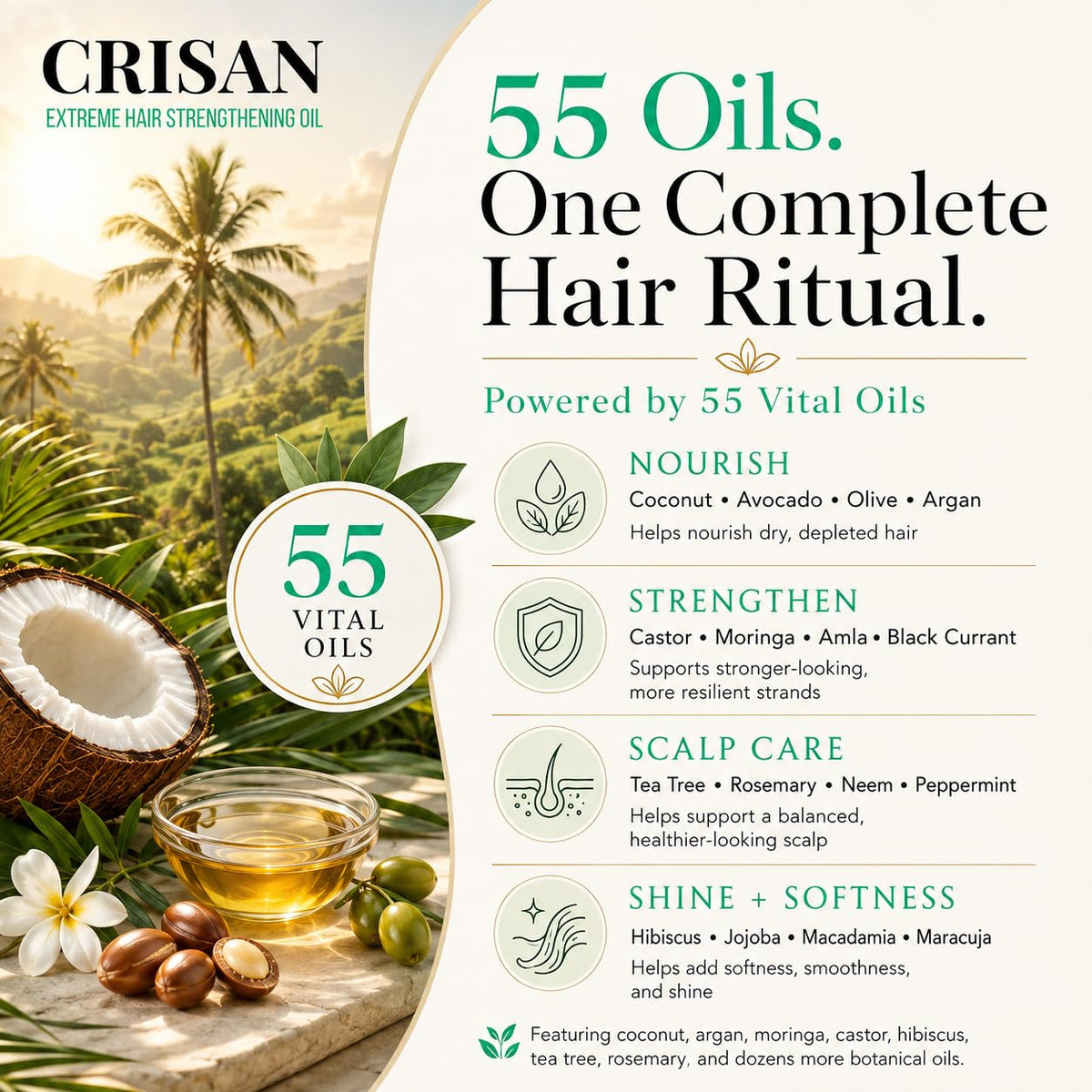 CRISAN Extreme Organic Hair Growth Oil Treatment for Strength & Shine 16 oz