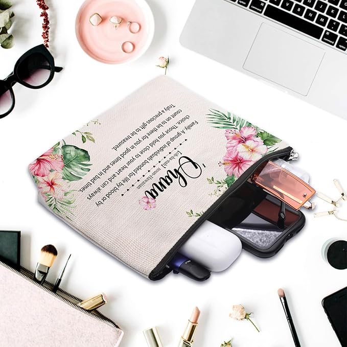CEASQVAA Hawaiian Travel Souvenirs Gifts for Women - Makeup Bag Cosmetic Bag for Hawaii Trip, City Themed Travel Essentials Bag Pouch