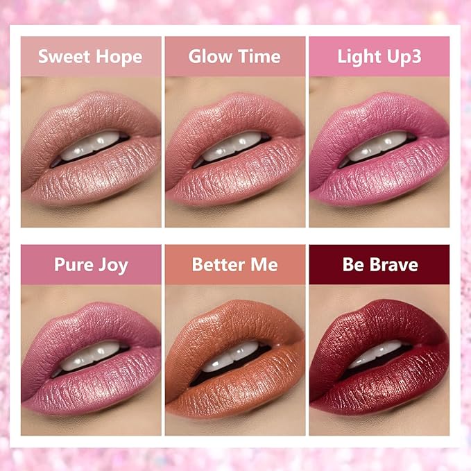 ilembane Mauve Pink Metallic Liquid Lipstick Shimmer Long Wear - Pure Joy