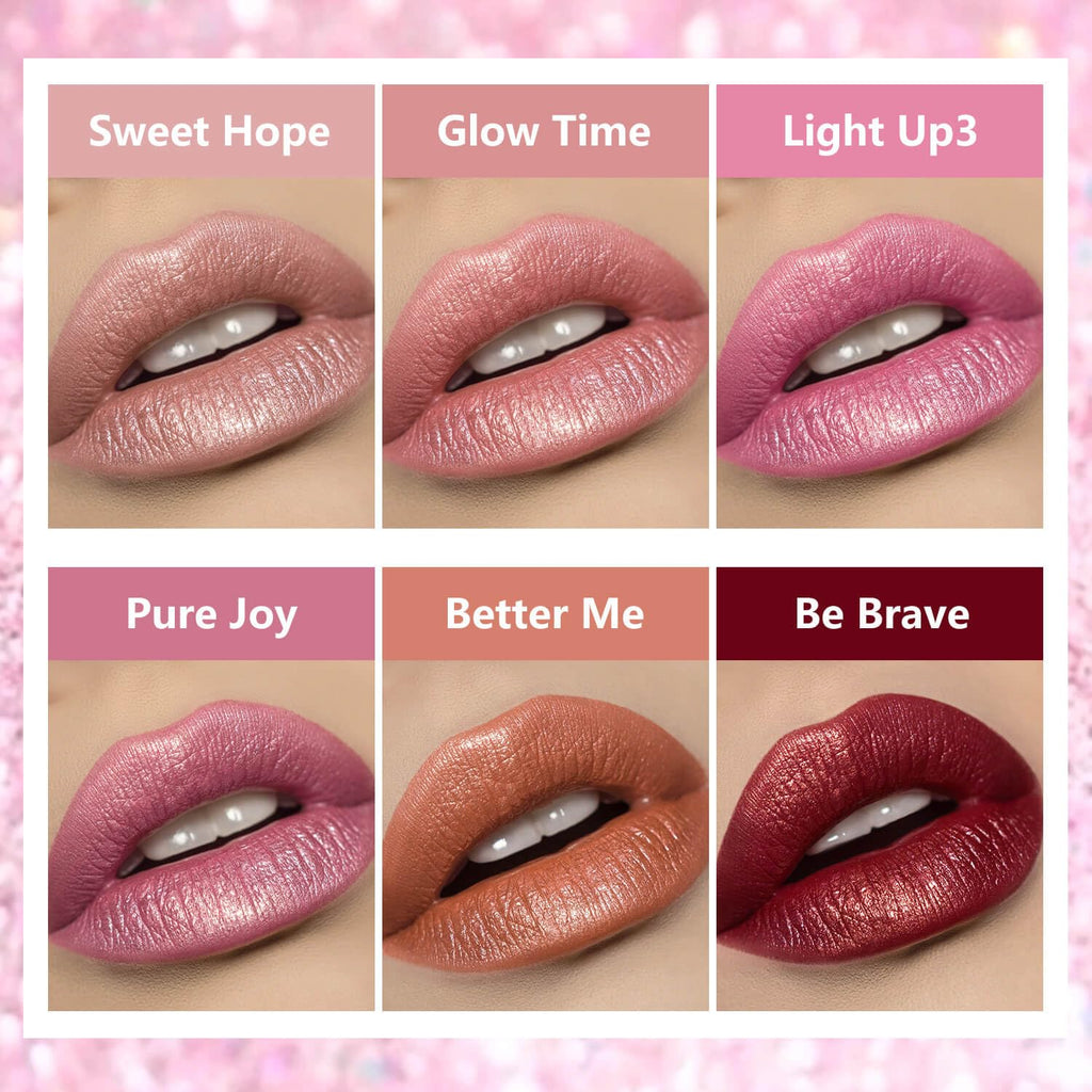 ilembane Nude Pink Metallic Liquid Lipstick Shimmer Long Wear - Sweet Hope