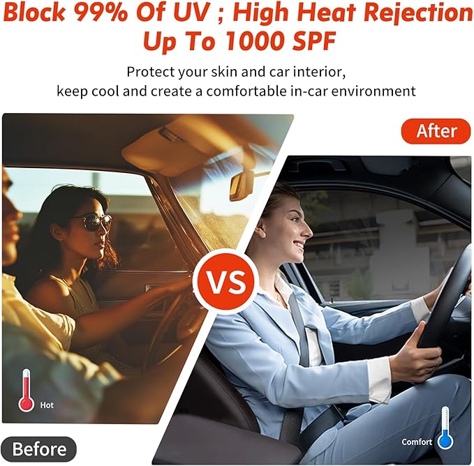 Ceramic Nano Ceramic Window Tint for Cars, Automotive Auto Car Window Tint Film for Car Privacy Film, VLT 15% Percent, Blocks UV/IR Rays, Heat/Glare, 30in-20ft