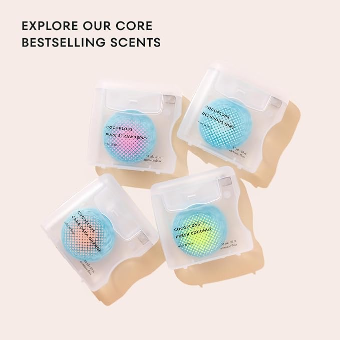 Cocofloss Expanding Woven Dental Floss by COCOLAB, Signature Set, 4-Pack