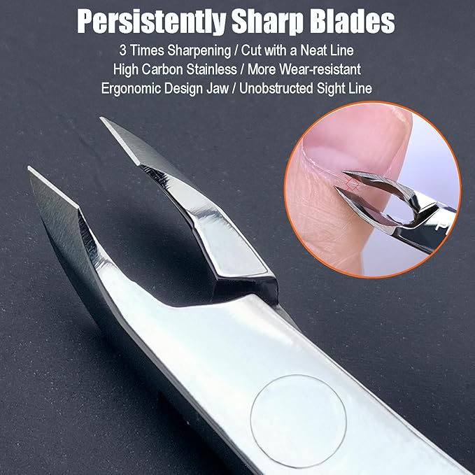 LePinko Salon-Quality Cuticle Trimmer with Pusher Set, 5mm Jaw