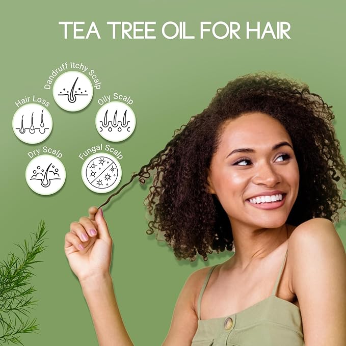 LOUTSJOY Organic Tea Tree Oil for Skin, Hair, Face, Scalp, Nails, 1 Oz