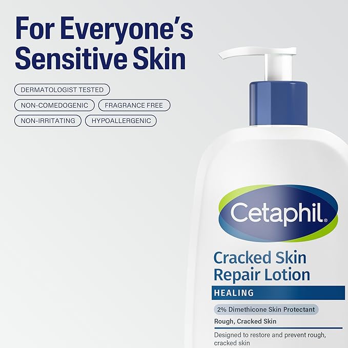 Cetaphil Cracked Skin Repair Body Lotion, Fragrance Free, 16 oz