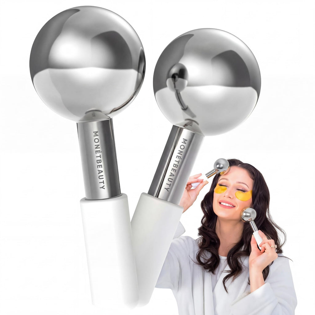 MonétBeauty Tighten Skin, Depuff & Sinus Relief? Try Stainless Steel Ice Globes for Facials, Durable Cryo Globes Tighten Pores, Face Globes for Facial Massages & Daily Beauty Routines