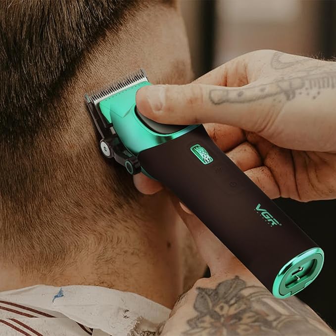 VGR 885S2 Professional Hair Clippers for Men with Hair Trimmer Set, Green