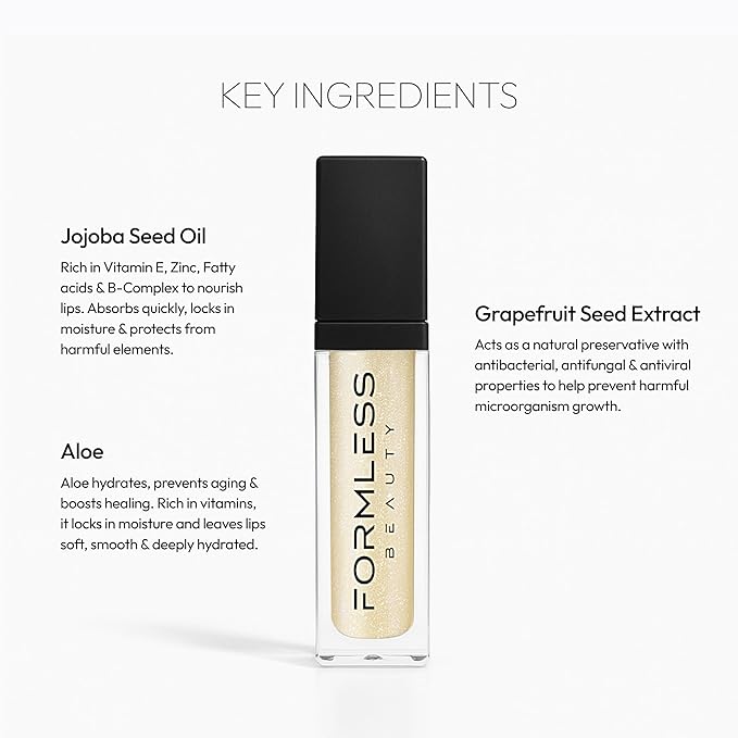 Formless Beauty by Jenny McCarthy Bliss Lip Gloss, Nude Gold Shimmer