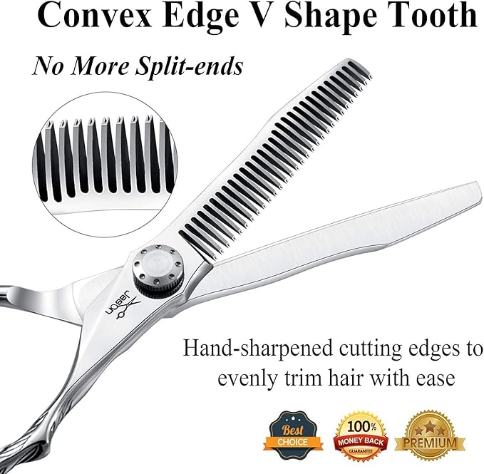 JASON Hair Thinning Scissors Shears - 6" 30-Tooth Barber Cutting Scissor