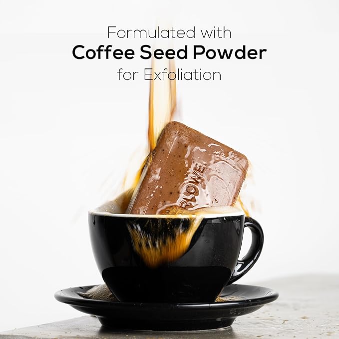 MARLOWE. Coffee Bar Soap, Exfoliating Body Scrub for Men, 7 oz (3 Bars)