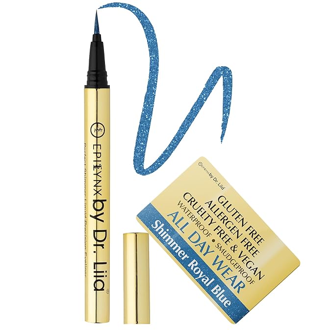 EPILYNX Liquid Eyeliner, Waterproof Vegan, Shimmer Royal Blue, 2mL