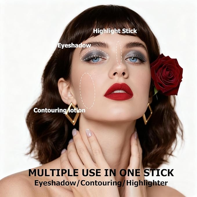 Hyesamyo Green Eyeshadow Stick - Long Lasting Waterproof Matte & Shimmer Cream Eyeshadow Pencil - Highly Pigmented Easy Blend Makeup Kit for Women - Travel Size Eye Shadow for Beginners (24#)