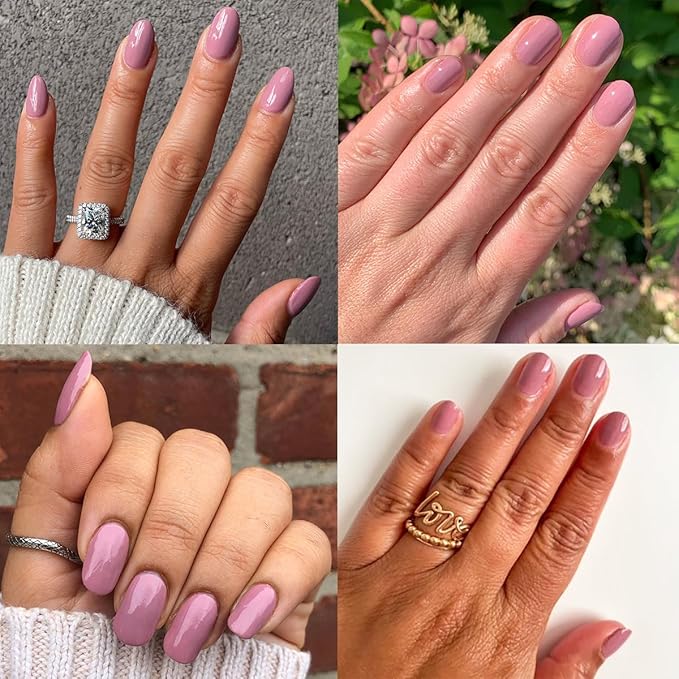 Olive & June Long Lasting Nail Polish | Plump Gel-Like Finish No Lamp Needed | Lasts up to 10 days | Salon-Quality 15-Free Vegan & Cruelty-Free Chip-Resistant | World Lit, Mauve