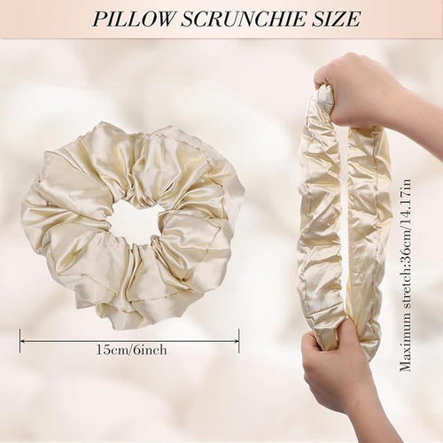 3 Pcs Large Satin Scrunchies, 6 Inch Hair Ties For Thick Curly Hair
