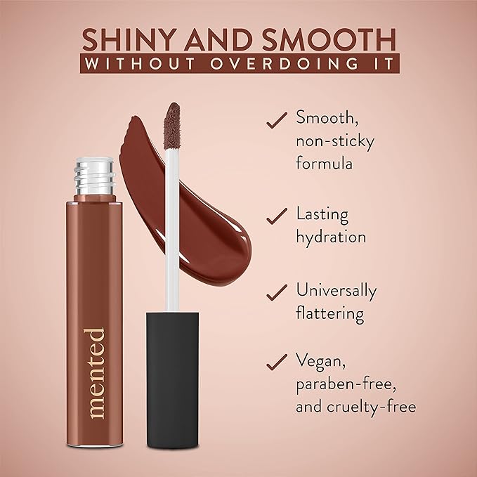 Mented Cosmetics Lip Gloss for Women Tinted Lip Balm Stain, Made in USA