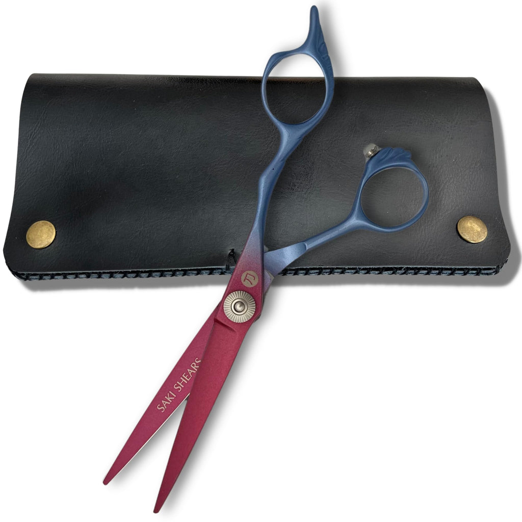 6 Inch Hair Shears Set - Rainbow Color Hair Cutting Scissors and Texturizing Shears - 440C Stainless Steel With Titanium Coating - Convex Blades for Wet or Dry Hair (Hair Cutting Shears)