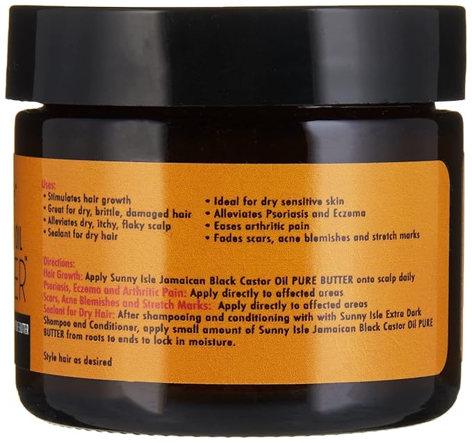 Sunny Isle Jamaican Black Castor Oil Pure Butter - Nourishing, Organic, Natural - 2 oz