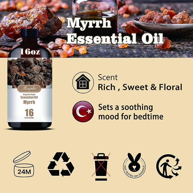 MLYNKL Myrrh Essential Oil,Myrrh Oil for Home,16 fl oz