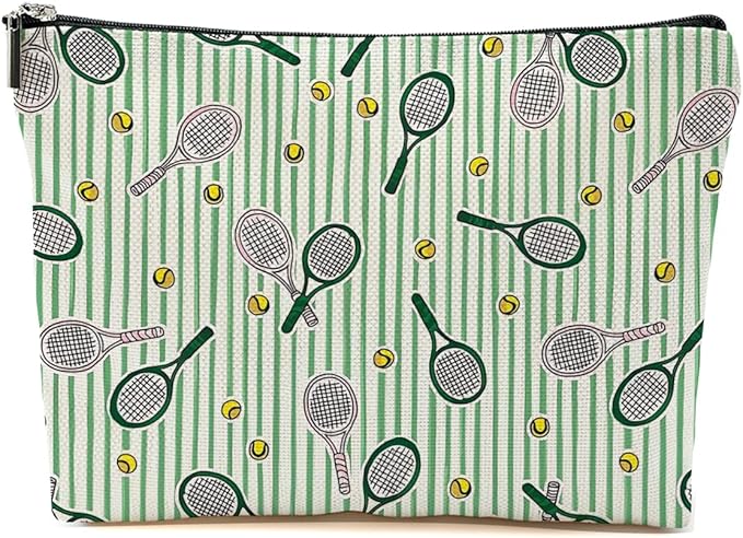 Blue Leaves Inspirational Tennis Makeup Bag Accessories Cosmetic Bag