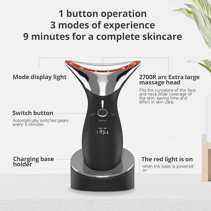 Facial Massager, Red Light Face Neck Device with Tightening & Rejuvenation