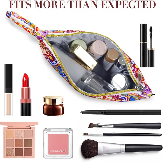 Gloppie Small Makeup Bag for Purse Boho Cosmetic Sunscreen Bags for Women
