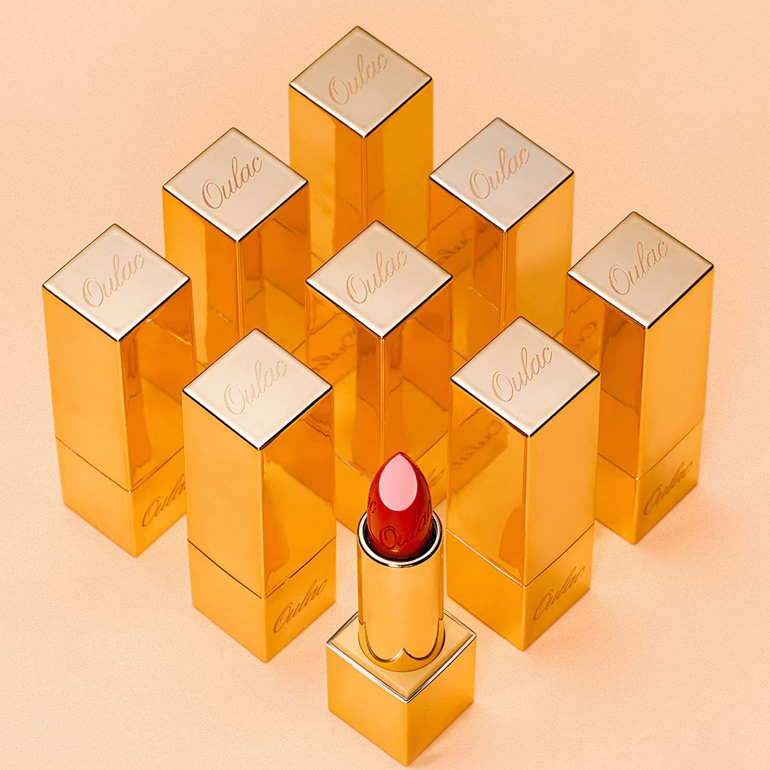 Oulac Dark Brown Lipstick for Women with Metallic 3D Shine Lightweight Hydrating Formula, High Impact Lip Color, Full Coverage Lip Makeup, Vegan & Gluten Free, Hawaii Summer(08)