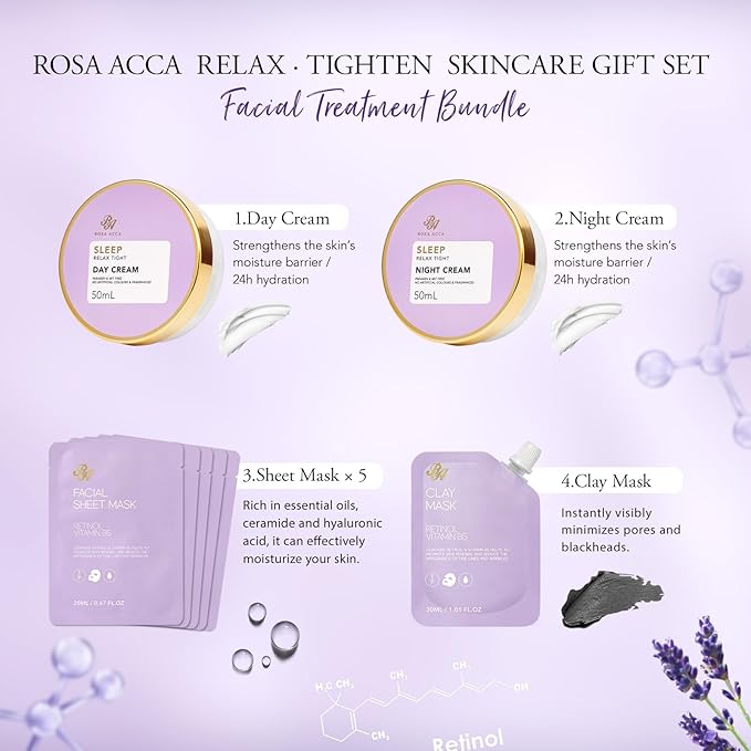 Gifts for Women, Birthday Gift for Women, 23 Pcs Lavender Facial Skin Care Set, Bath and Body Gifts Basket for Wife & Mom, Home Spa & Self-Care Kit, Present, Christmas, Bridal Shower, Anniversary