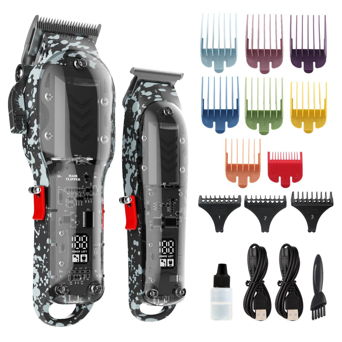 Tuanchuanrp Professional Hair Clippers, Hair Clippers Set for Barber Haircut with LED Display(Yellow)